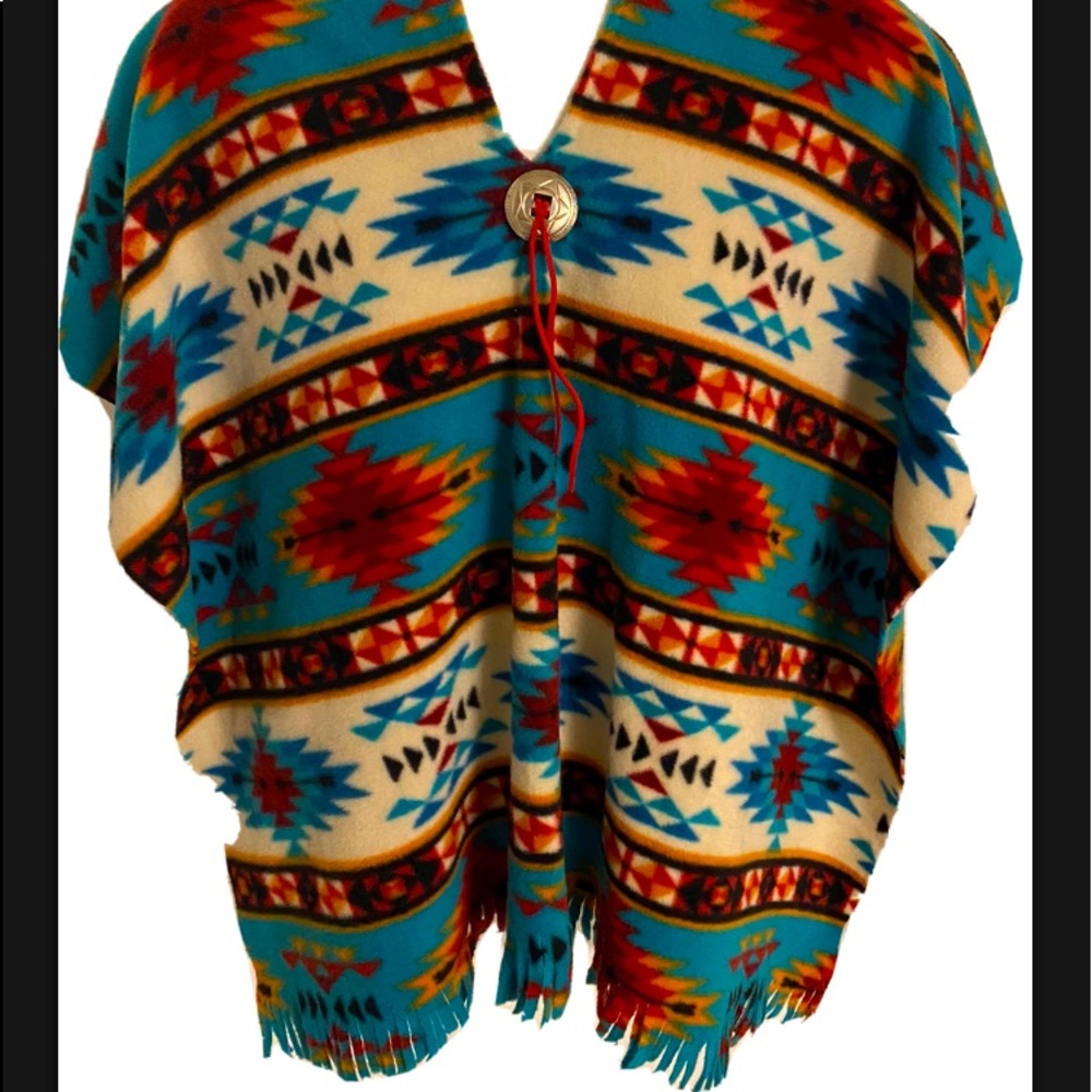 Handmade fringe bottom poncho